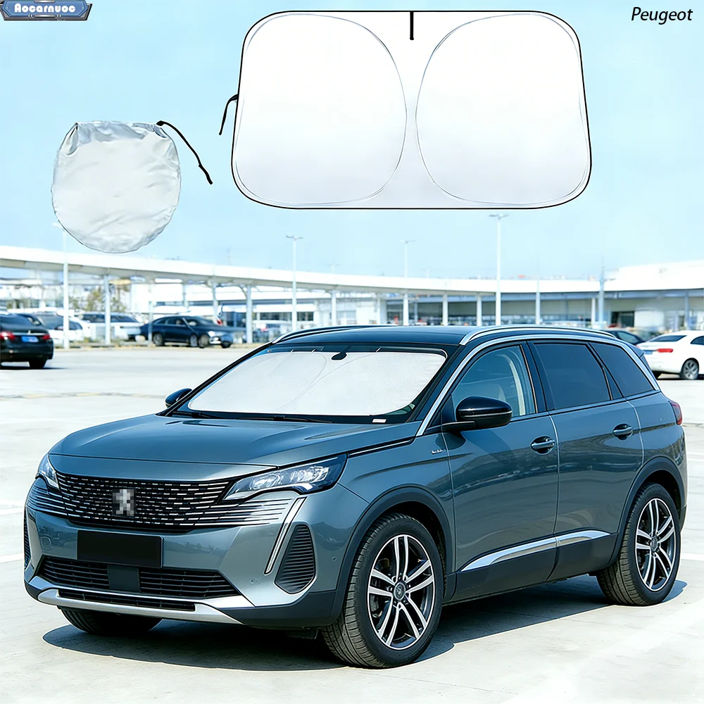 

Car Windshield Sun Shade For Peugeot 5008 2017-2024 Sunshade Sun Visor Protector Foldable Blocks UV Rays