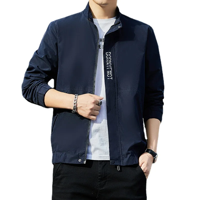 

Jacket Men's Spring and Autumn Clothing Stand-up Collar Jacket Top Men's Outer Wear Youth Korean Version Casual Trend