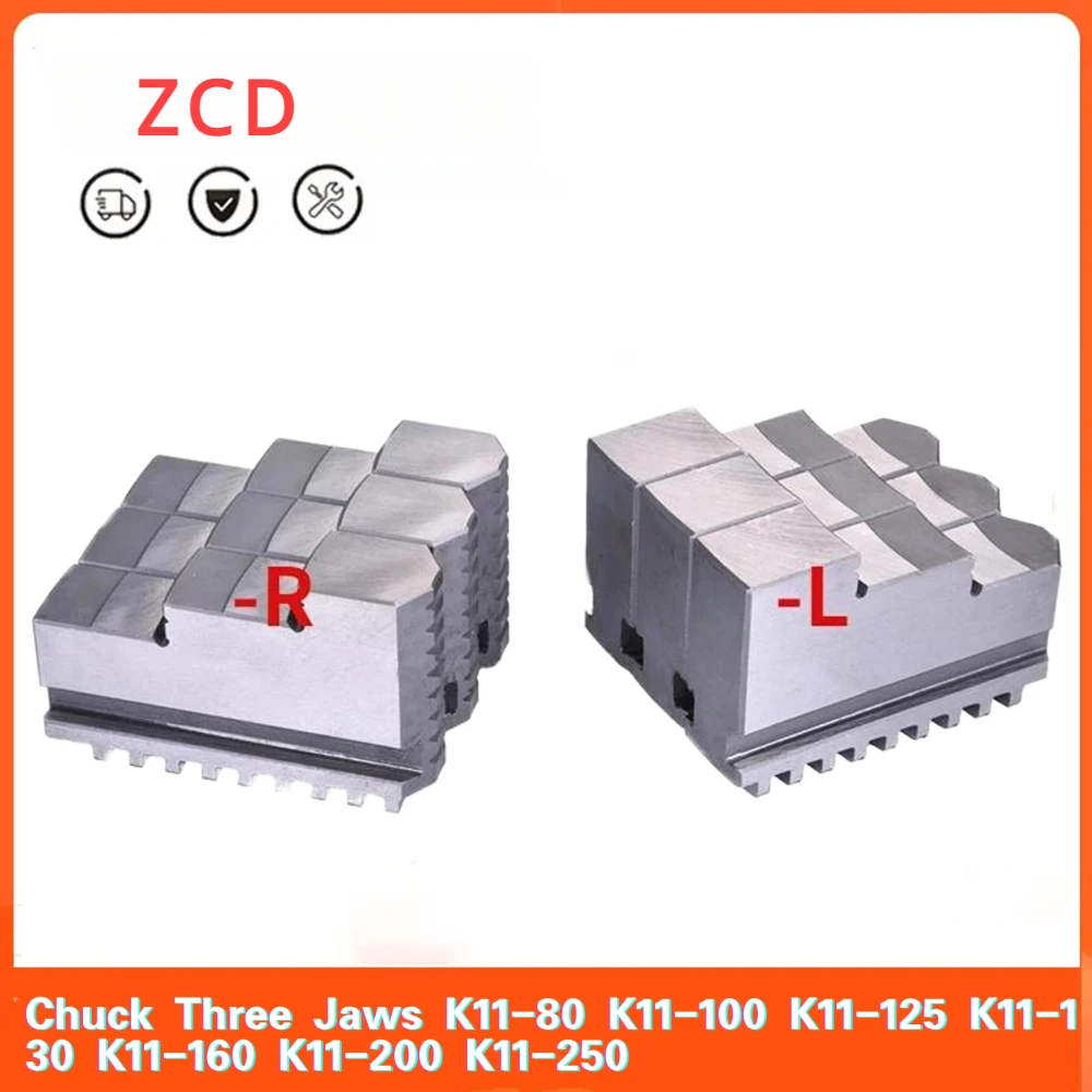 ZCD Chuck Three Jaws K11-80 K11-100K11-125 K11-130 K11-160 K11-200 Universal Three-jaw Chuck Card Foot 3Pcs/Set Mechanical Lathe