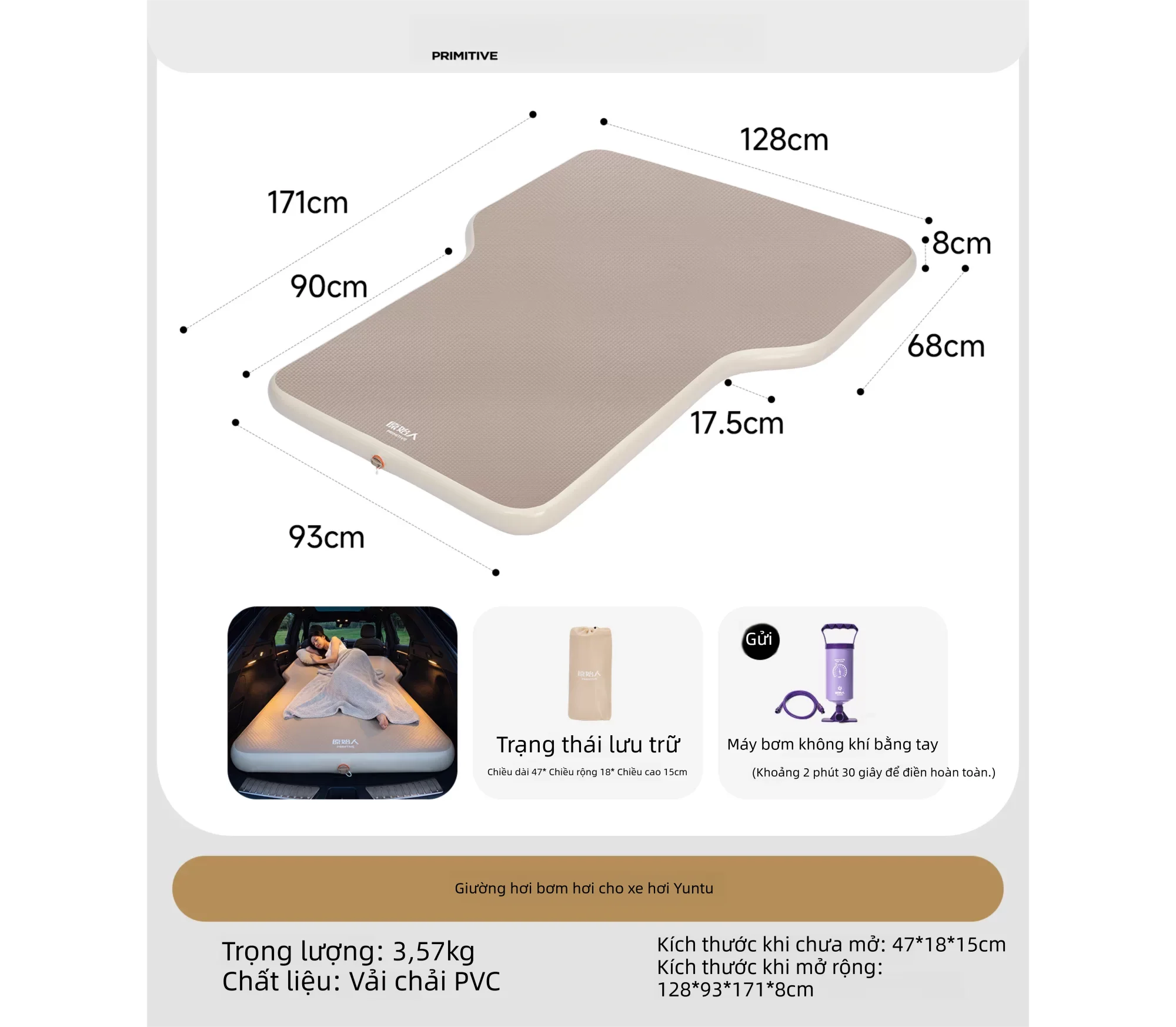 The Primitive | Đệm Ngủ Hơi Ô Tô