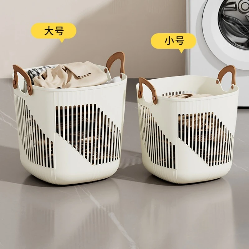 Household Laundry Hamper Dirty Clothes Storage Basket Bathroom Portable Washing Bin Clothes Organizer for Shower Restroom Use