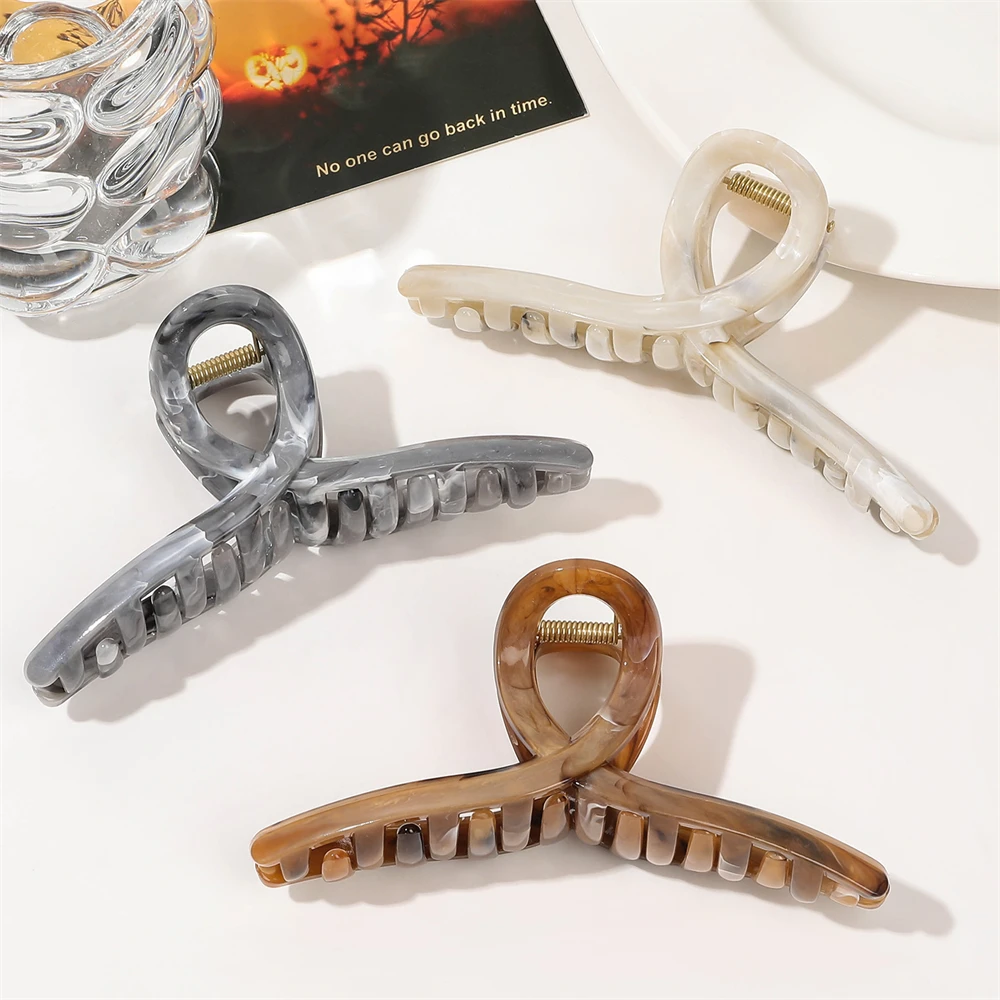 Marbled ABS Hair Clips High-end Shark Hair Claws Simple and Versatile Hair Clips Fashionable and Popular Hair Accessories