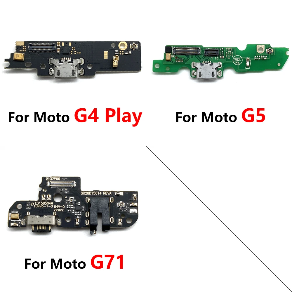 Conector de puerto de carga USB, placa de carga, Cable flexible para Moto G5, G71, E6S, E4 Plus, G4, E5, Play Go One Action Vision, 50 piezas