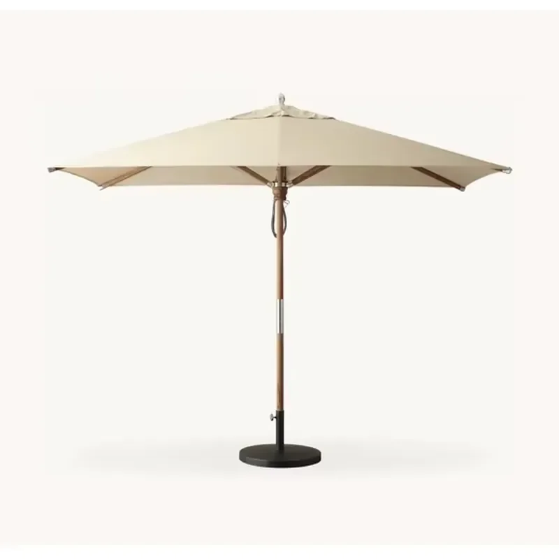 LUXORA Outdoor Patio Garden Set Premium Rectangular Teak Umbrella Durable High Performance Fabric Shade