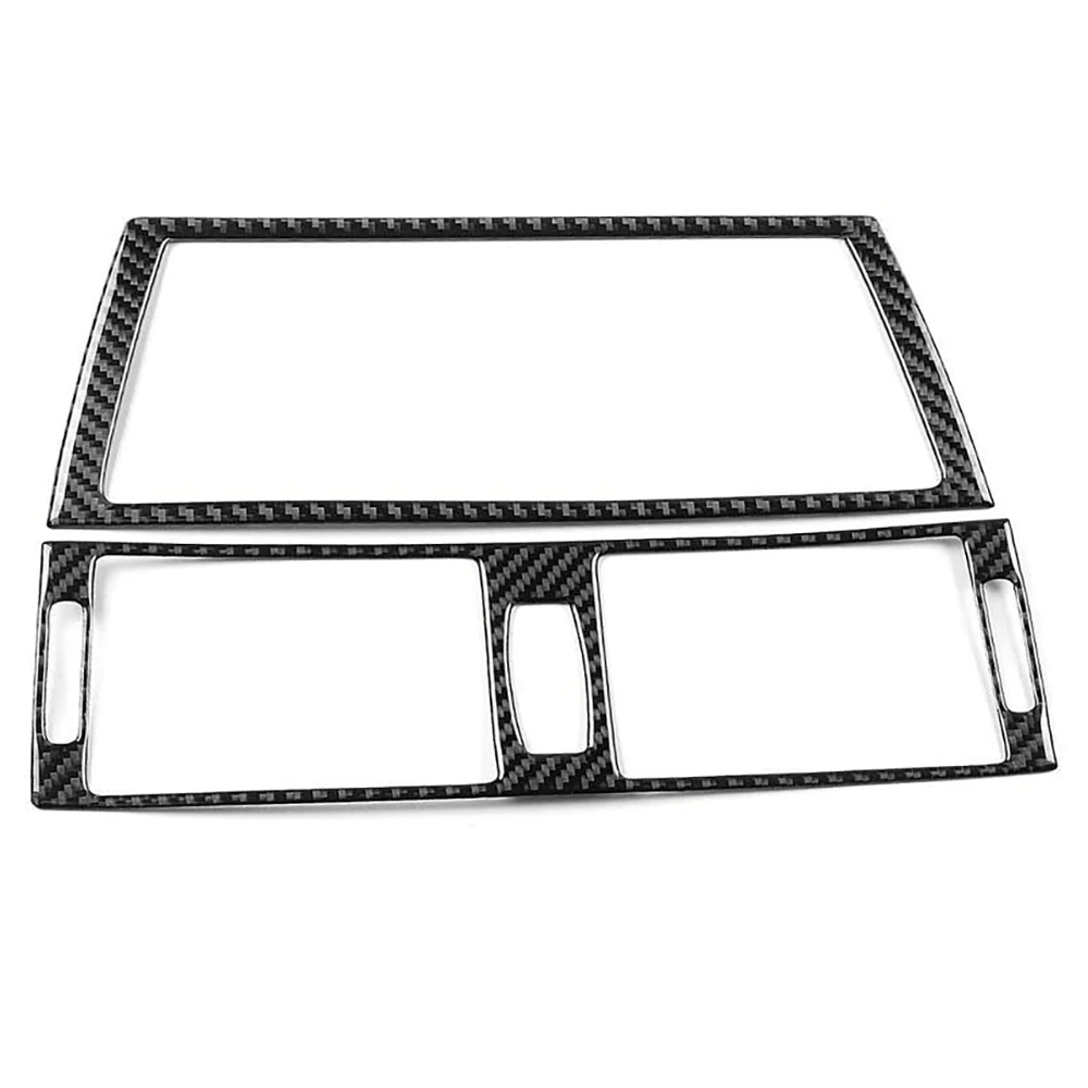 لوحة القيادة المركزية من ألياف الكربون ABS ، غطاء إطار تنفيس الهواء للملاحة ، لوحة التقليم لسيارة BMW X5 ، E70 ، 6 ، x71 ،