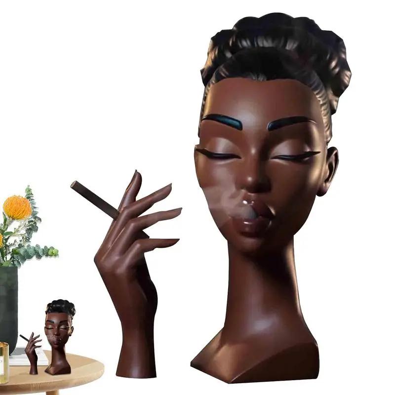 

New Headscents-Head Head Incense Burner Black Woman Handmade Resin Incense Burner Black Woman Black Women Face Scents Burner