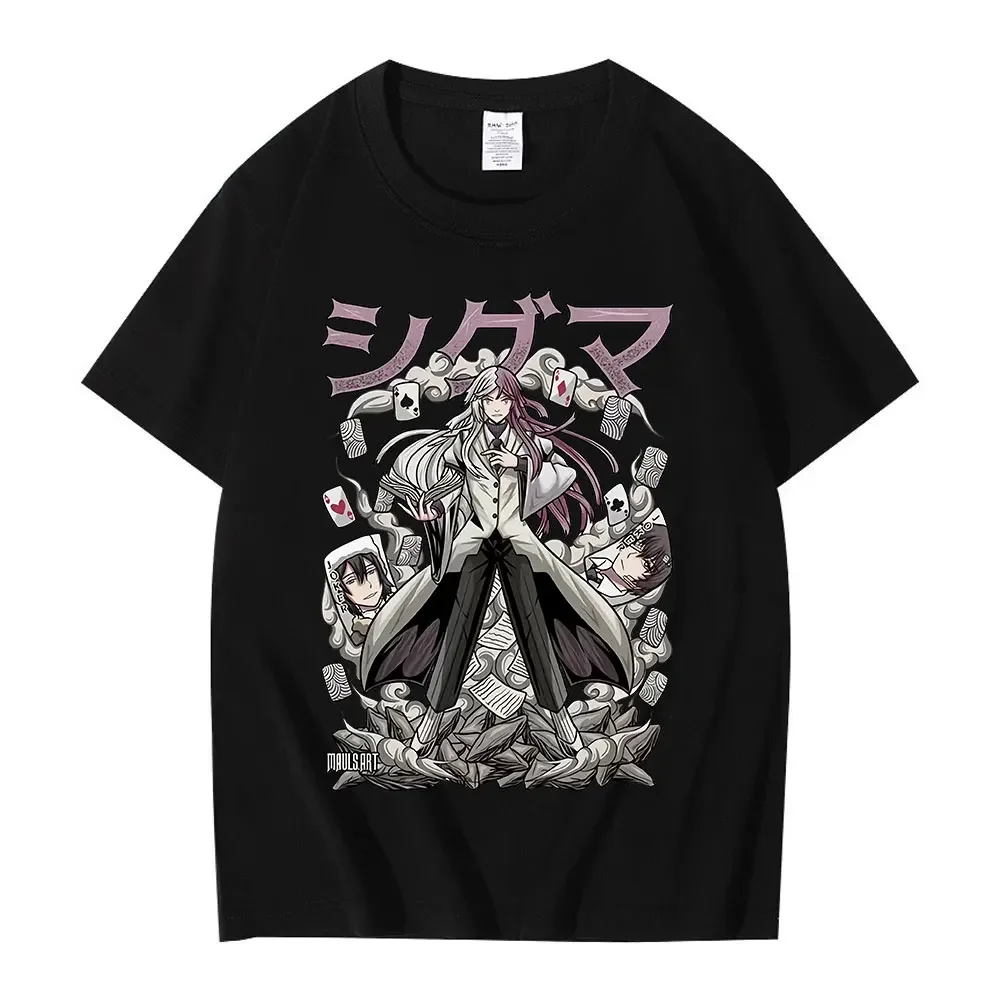 Anime Bungou Stray Dogs T Shirt Sigma Manga Graphic T-shirt Men Women Harajuku Casual Cotton Oversized Short Sleeve T Shirts