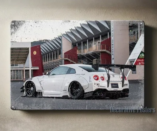 Skyline Gtr Liberty Walk Auto-Metallposter, Sammlerblechschild