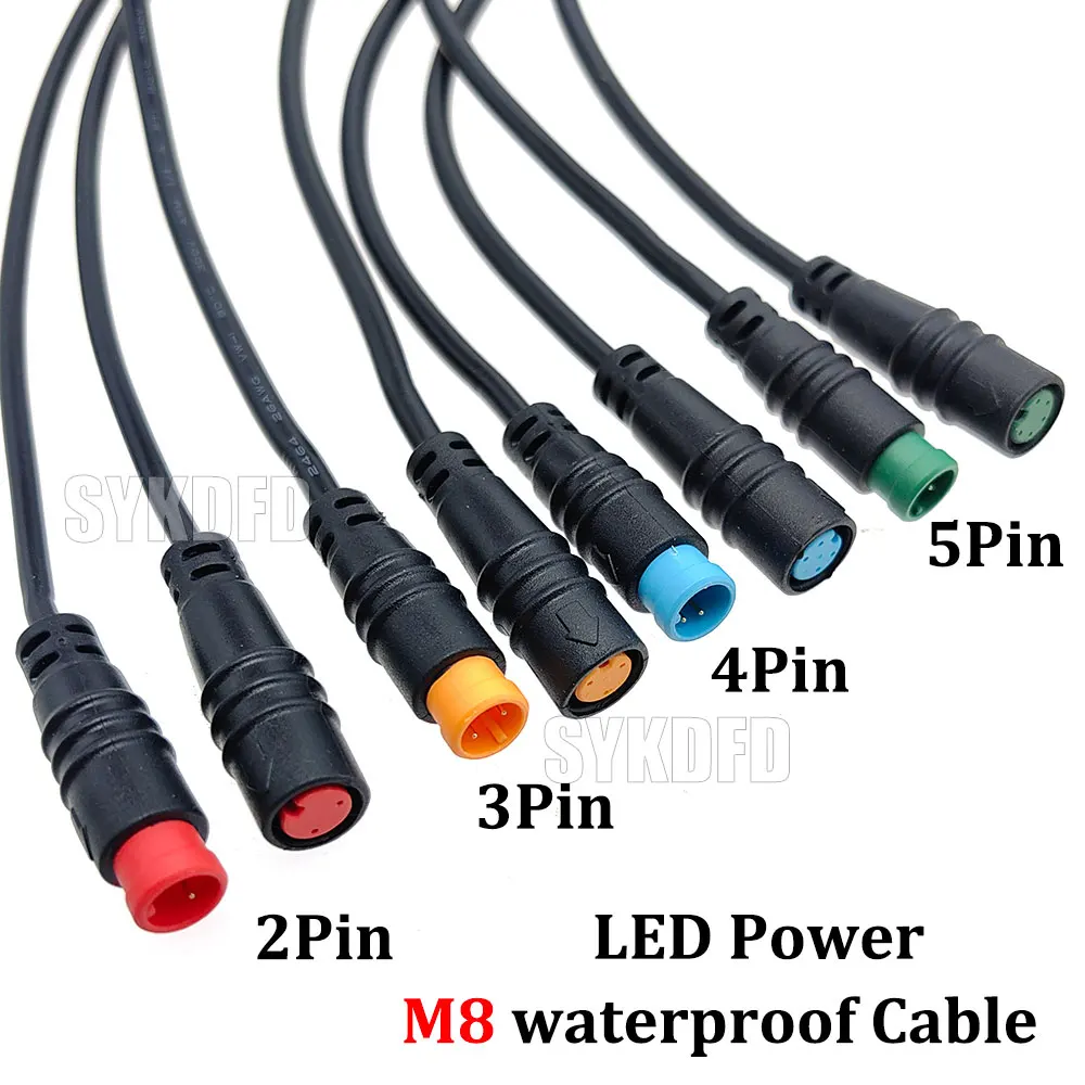 2/3/4/5/6Pin Cable For Ebike Bafang Optional Cable Waterproof Connector Display Pin Base Connector Wire Cable Accessories 30CM