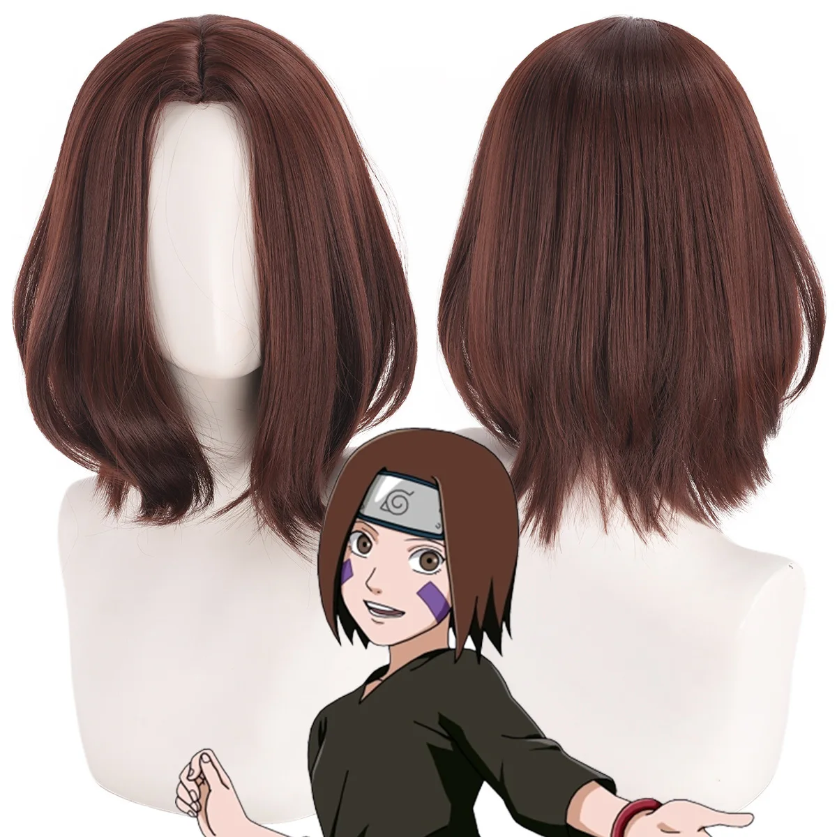 

Synthetic Brown Wig with Natural Scalp Top Heat Resistant Fiber Hair Cosplay Costume Daily Party Use Long Straight Hairstyle