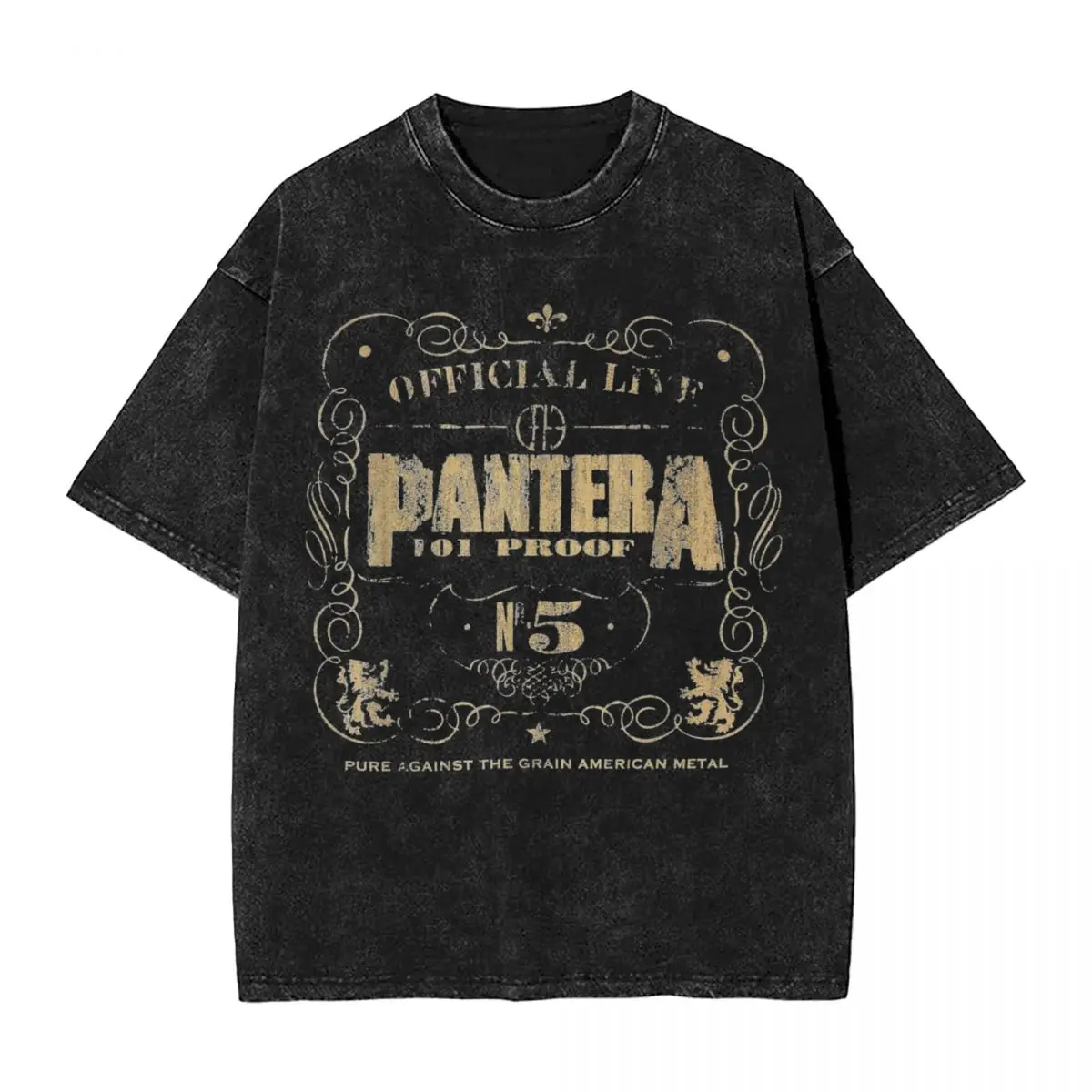 Washed T Shirt Logo Metal Band Rock Hip Hop Novelty T-Shirts Harajuku Pantera Streetwear Short Sleeve Summer Tops Tops Tees