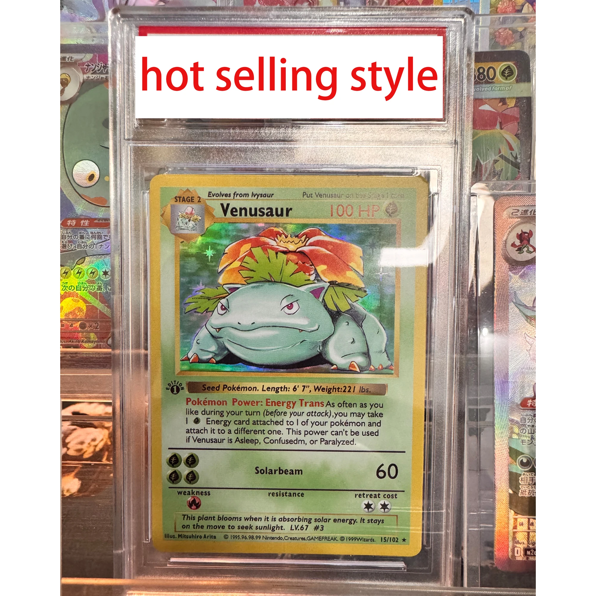 Diy Self Made First Generation Venusaur Copy 10 Point Rating Card Color Flash Venusaur Anime Cards Gift Toys