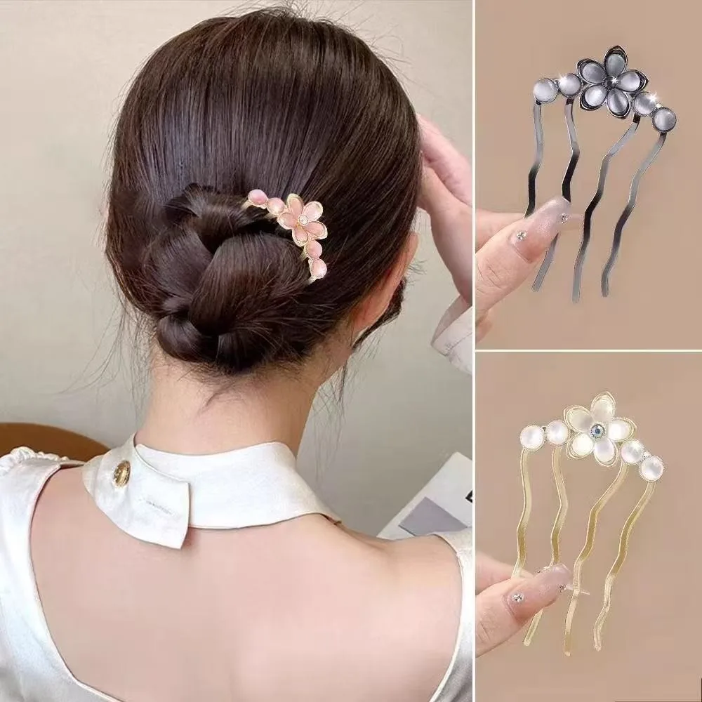 1/3 pçs elegante floral metalpearl gem detalhes vintage-inspirado vara de cabelo perfeito para adicionar toque delicado parece estilos de princesa