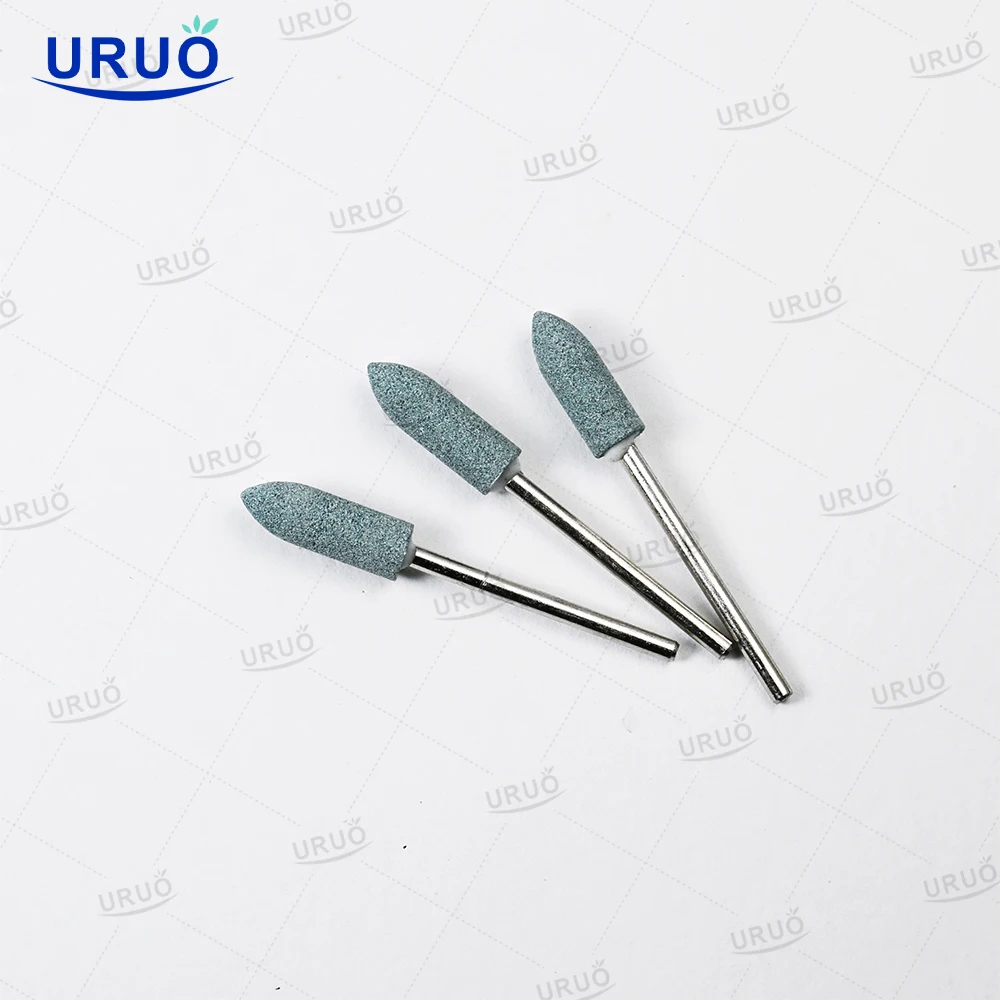 100PCS Dental Green Stones HP for Contour Ceramics Grinding Flame Silicone Polishers Dental Tools Material Dentistry Polishing
