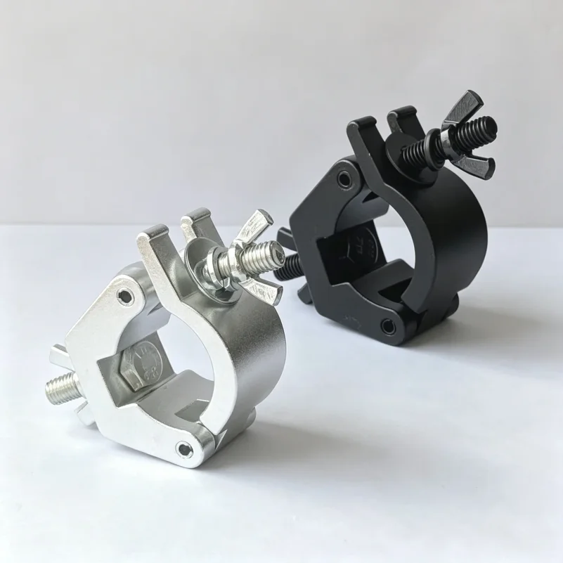 O-Clamp Aluminum Truss Clamp Mount OD 28/30/32/35/48/50/55/60mm Round Tube Semi Coupler Stage Clamps For Setup Lighting System
