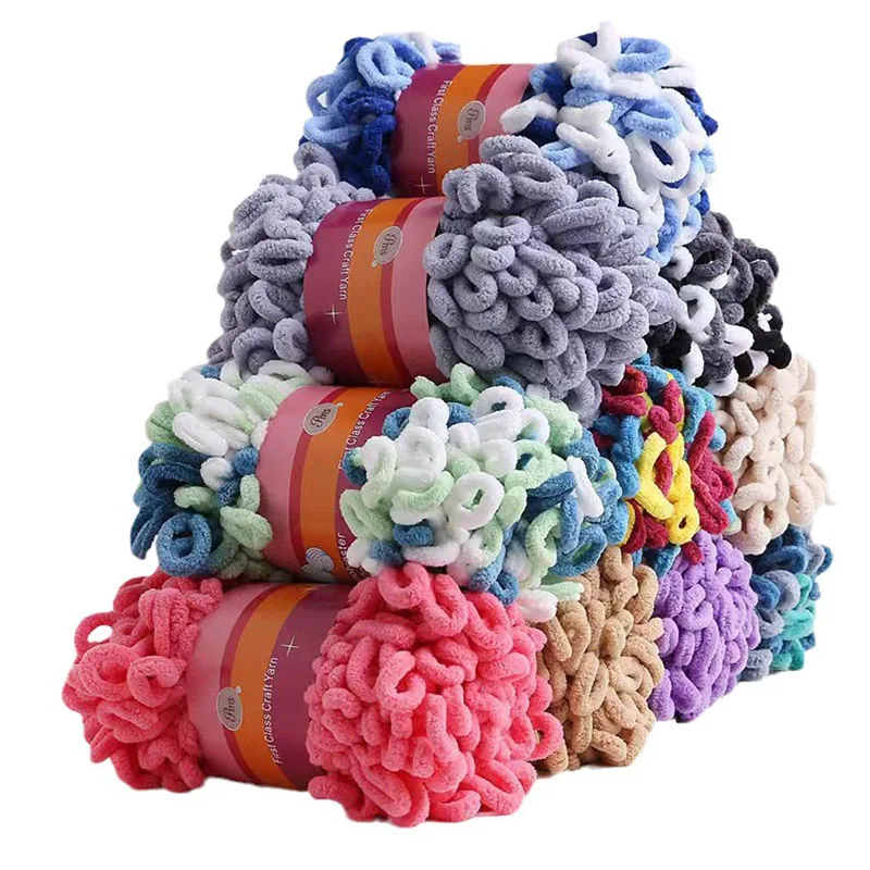 New 100g/Roll Polyester Finger Loops Yarn Hand-woven Thick Wool For DIY Knitting Crocheting Blanket DIY Knitting Crafts Supplies