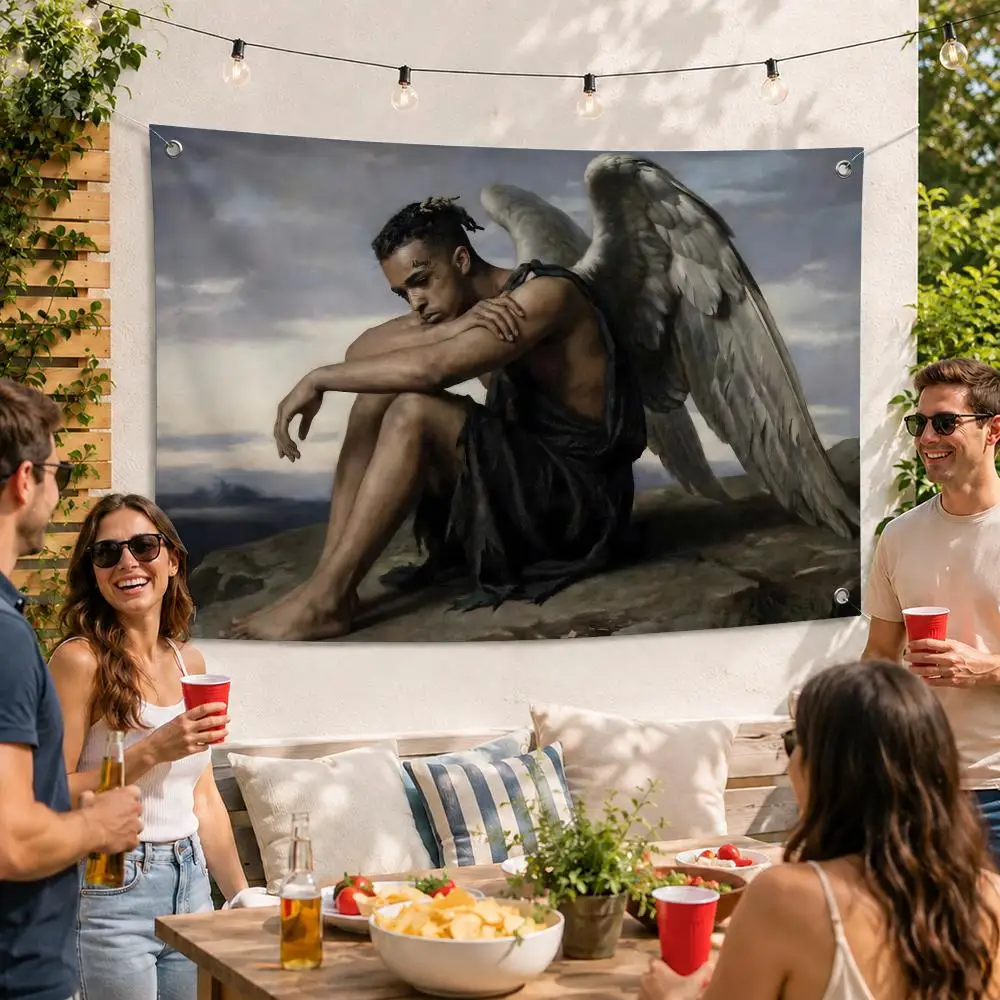XXXTentacion Rapper Flags Flag Soft skin-friendly Durable Tapestry Outdoor party Home living room bedroom Decoration