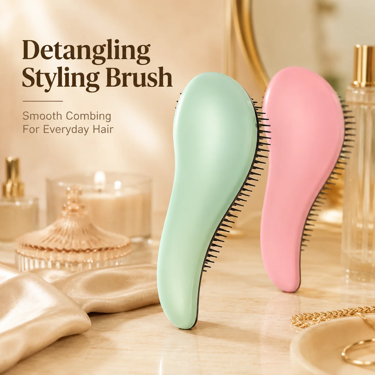

Detangling Hair Brush For Wet & Dry Hair, Curved Paddle Styling Comb With Flexible Bristles, Smooth Hair Care Massage Brush For Women Men Kids, Shower Travel Salon Use