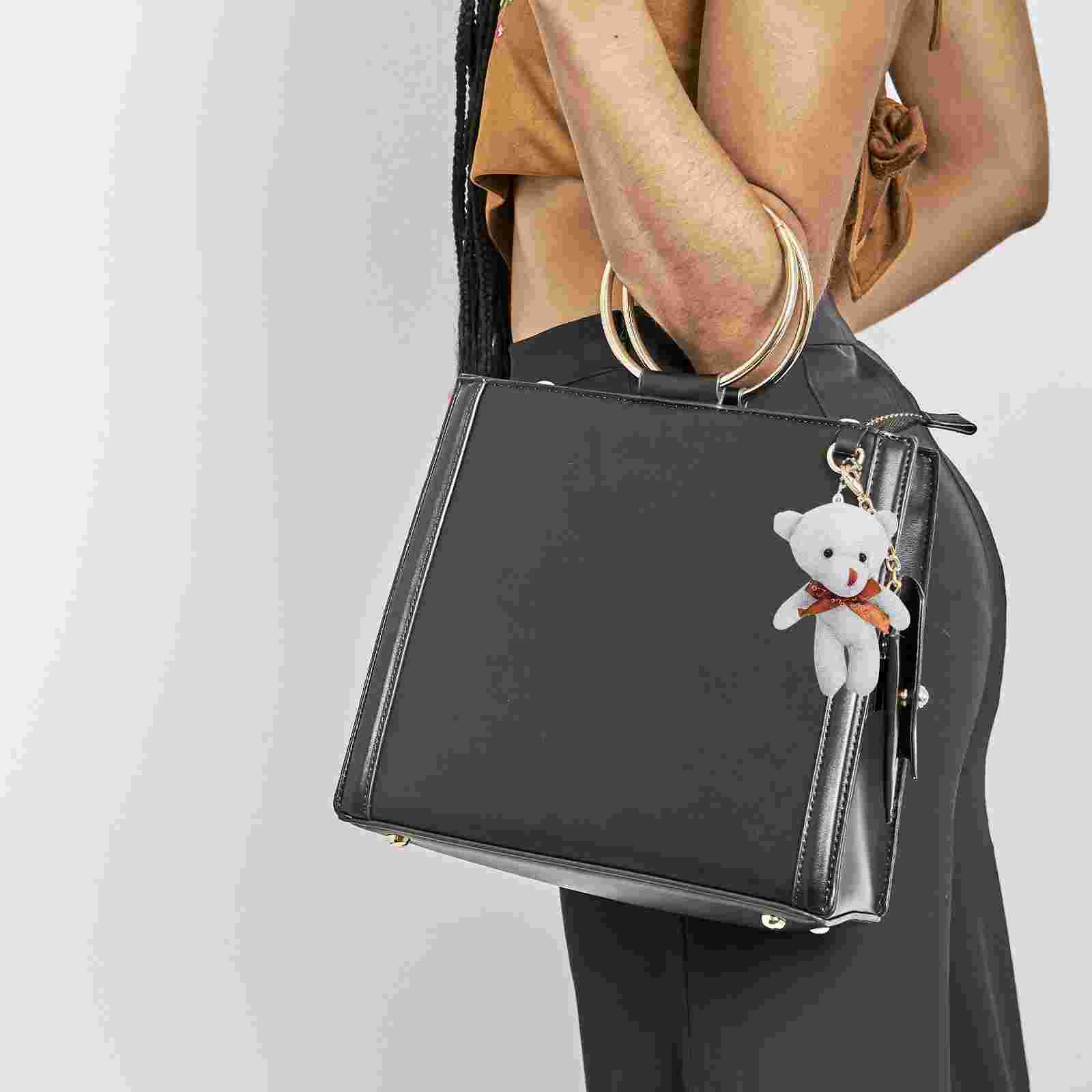 10 Pcs Bear Plush Toy Keychain Mini Decor Wear-resistant Pendants Home Accessory Toys Cute Hanging Figurines Lovely