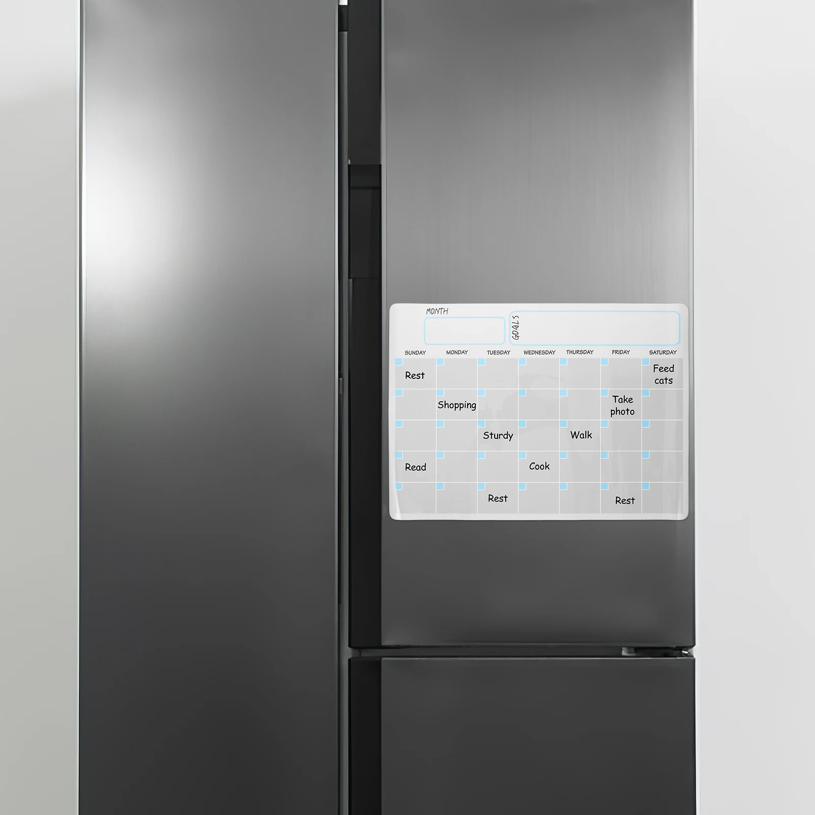 

Magnetic Fridge Calendar Planner Dry Erase Whiteboard Reusable Stain Resistant Surface Smooth Writing Schedule Reminder