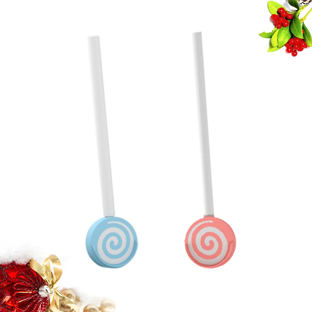 2pcs Baby Tongue Cleaner Lollipop Shape Tongue Scrapers Oral Tool (Random Pattern) Baby Tongue Scraper