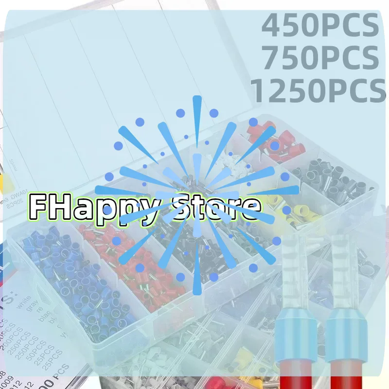 [MA]450/700/1250Pcs Insulated Cord Pin End Terminal Electrical Crimper  Tubular Terminal Block Connector Wire Terminal Kit[MA]