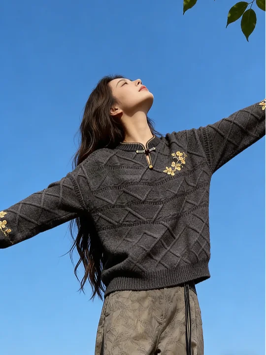 

Sli Корейский вязаный зимний топ ort Inner Wear Base irt Уникальный красивый роскошный ощущение Ele Loose Fit Long Sve