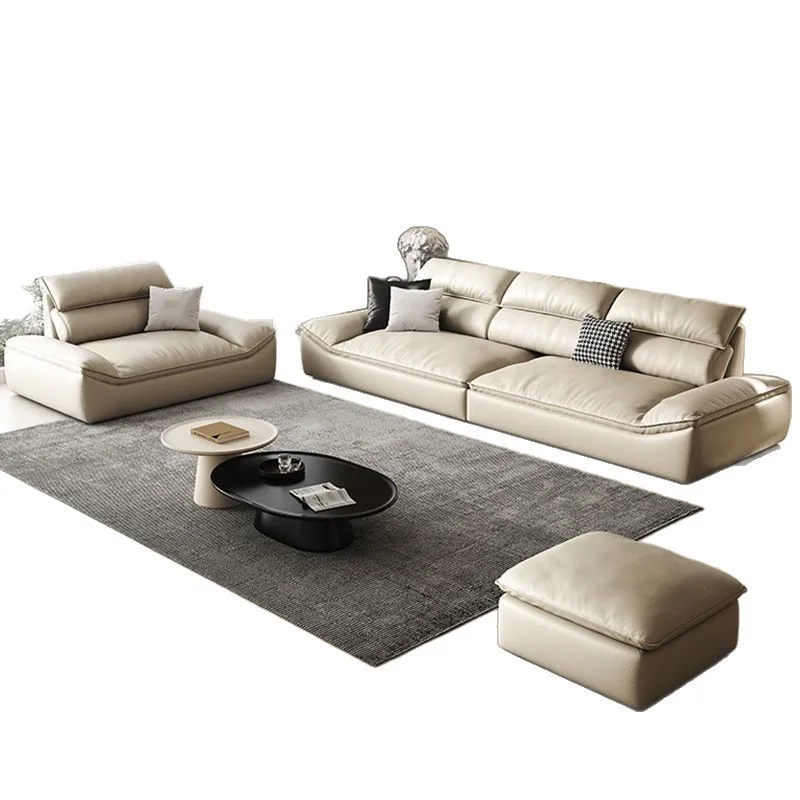 Sailing sofa living room small apartment light luxury modern simple straight row combination wide sitting deep cat claw leather