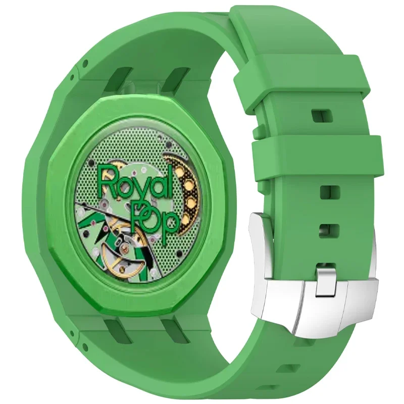 Original weiches Silikonarmband + PC-Gehäuse für Swatch X Ap Royal Pop Swatch Taschenuhr. Trendiges integriertes Armband für Royal Pop Band – Detail 23