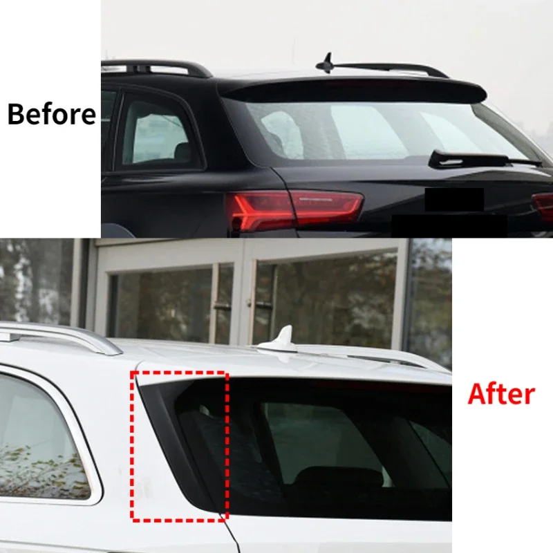 For Audi A6 C7 Allroad Avant 2012-2018 ABS Plastic Side Wing Spoiler Rear Roof Tail Fin Performance Styling Upgrade Full Kit