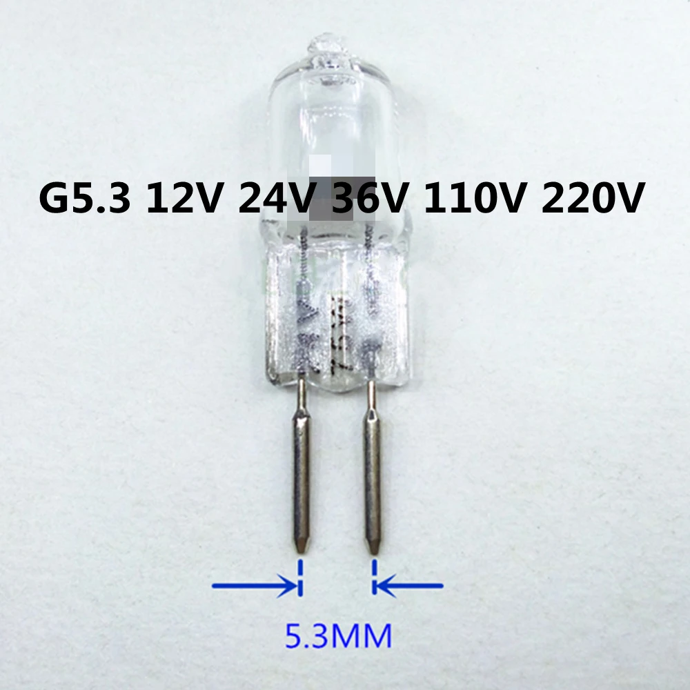 G5.3 12V 50W bulb G5.3 24V light bulb G5.3 24V 250W G5.3 36V 35W G5.3 110V G5.3 220V 20W G5.3 light bulb 220V 50W G5.3 220V 100W