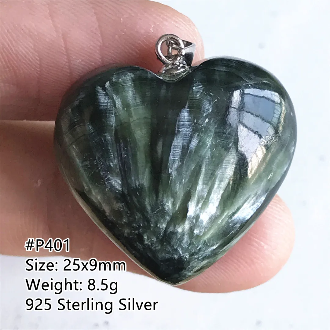 

Натуральный Зеленый Серафинит Камень Кулон Ювелирные Изделия Для Женщин Леди Мужчина Багатство Исцеляющий Подарок Хрустальные Бусины Серебро Рейки Драгоценный Камень AAAAA