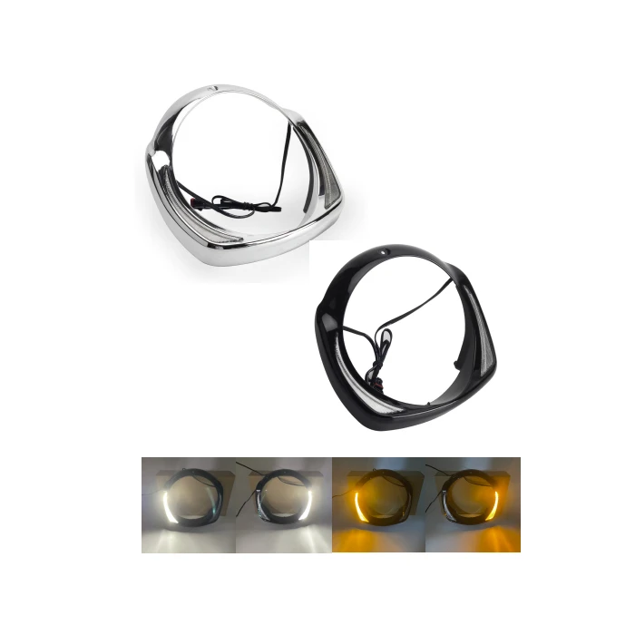 

LED Headlight Frame Sun Visor Trim Ring with Turn Signal Lamp