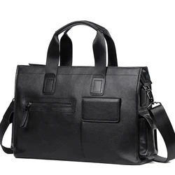 New Design men's Briefcase Genuine Leather Laptop Handbag Sheepskin Business Office Shoulder Bag Male Laptop Briefcase Totes