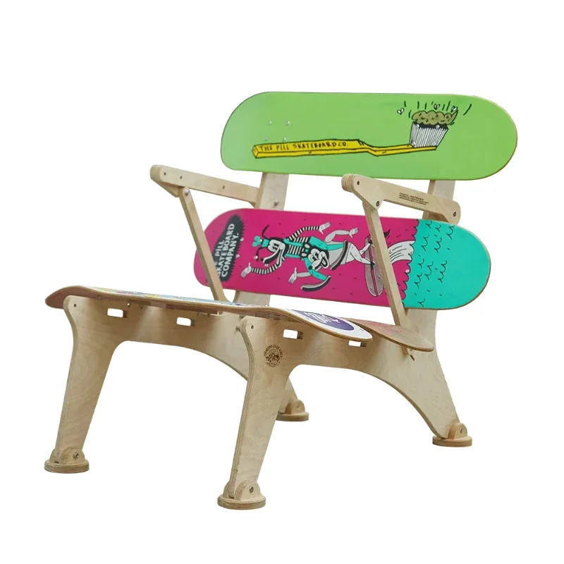 

Industrial wind outdoor camping original bracket solid wood creative art skateboard chair chair