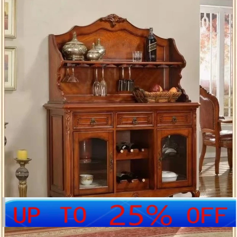 

Простой цельнодеревянный приставной шкаф для столовой, тумба для чайных принадлежностей в гостиную, мебель для виллы