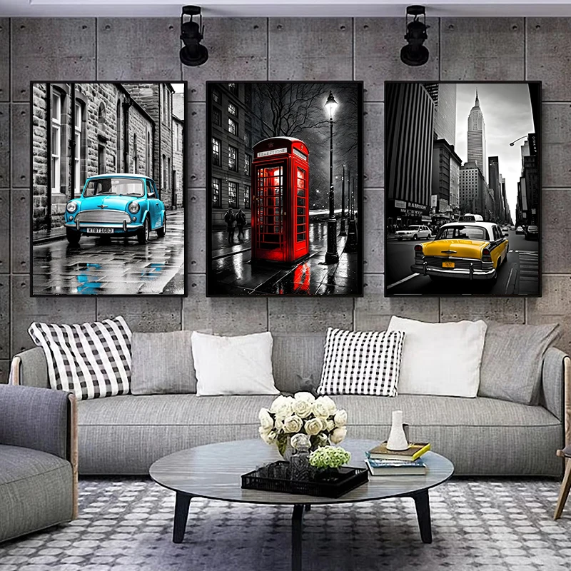 Home Decor London - لوحة فنية حديثة بالأبيض والأسود لمشهد