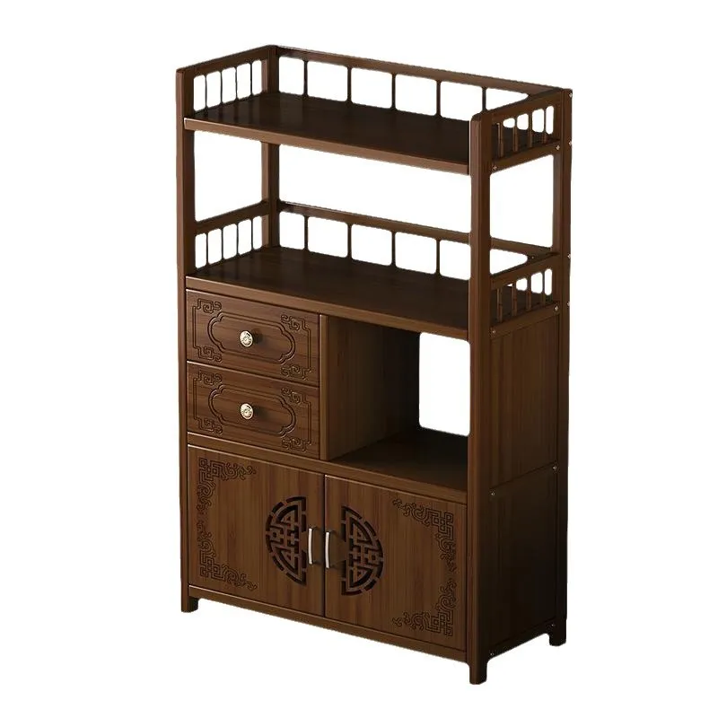 

Tea Cabinet Small Tea Cabinet Solid Wood Living Room Retro Shelf Office Storage Storage