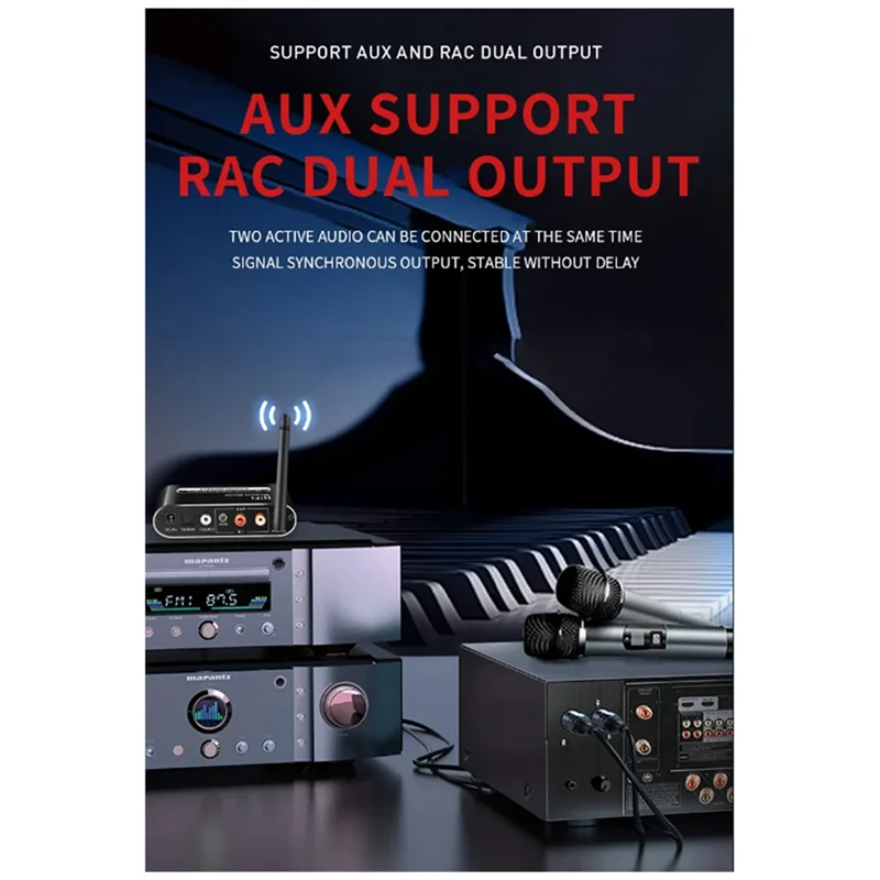 Eccellente ricevitore audio Bluetooth Microfono USB senza perdita Adattatore di conversione musicale digitale-analogica coassiale in fibra Accessorio 5.1