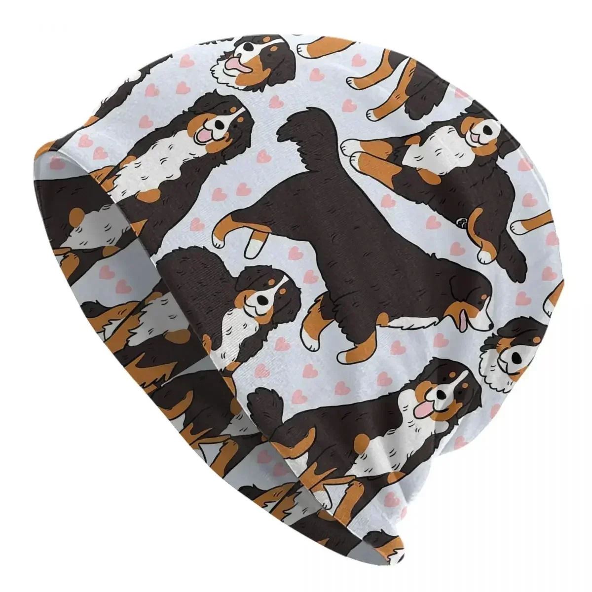 Bernese Mountain Dog น่ารักภาพประกอบรูปแบบผู้ชายผู้หญิง Beanies หมวกถักหมวก Hip Hop ฤดูใบไม้ร่วงฤดูหนาว Skullies หมวก