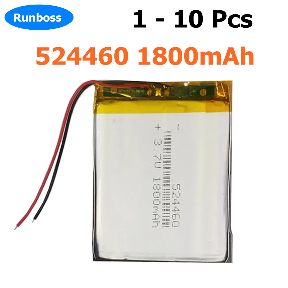 1-10PCS 3.7V 1800mAh 524460 504560 504562 544363 554460 554555 Lithium Polymer Battery Driving recorder TWS Bluetooth Headset