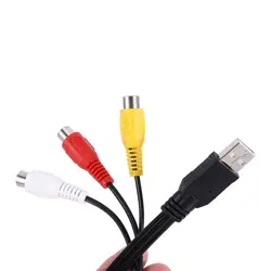 Video Cables USB 2.0 HDTV TV Adapter AV Cord Durable USB Male To 3-RCA Female Converter Wire