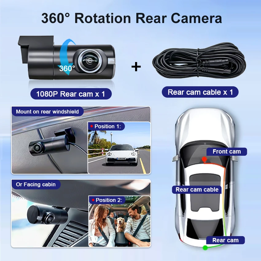 4K Plug And Play Easy Installation WiFi APP Monitor Dashcam Car DVR Dash Cam for MG 4 MG4 MULAN 2022 2023 (Left-hand drive)
