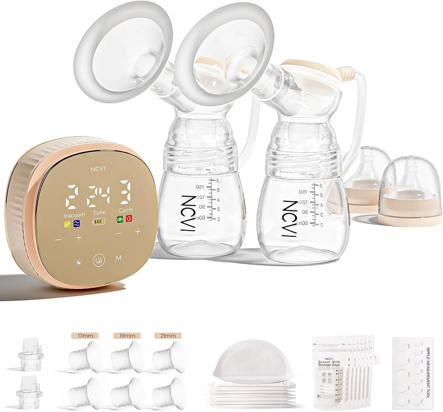 

Hospital-Grade Electric Breast Pump, 300mmHg Suction, Micro-Vibration Comfort, 4 Modes & 9 Levels, Rechargeable & Portable