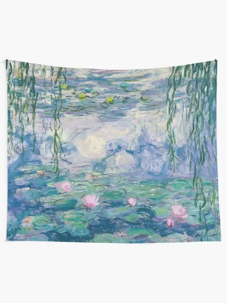 Water Lilies Claude Monet Fine Art Tapestry Outdoor Decor Aesthetics For Room Wallpaper Bedroom Carpet On The Wall Tapestry