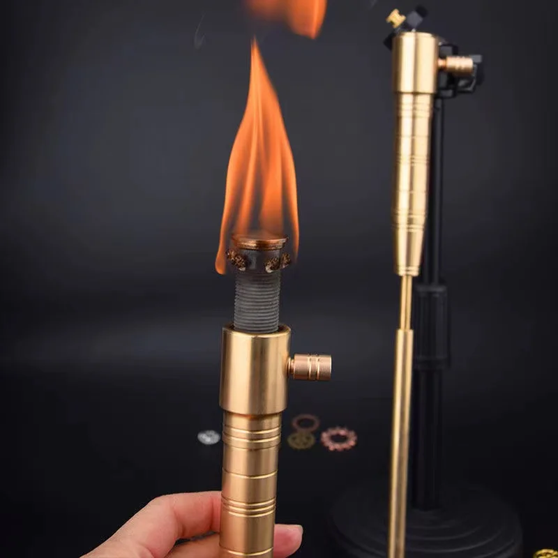 Old-fashioned Trench Antique Pure Copper Kerosene Lighter High-quality Short Long Torch Small Torch Outdoor Survival Gadget