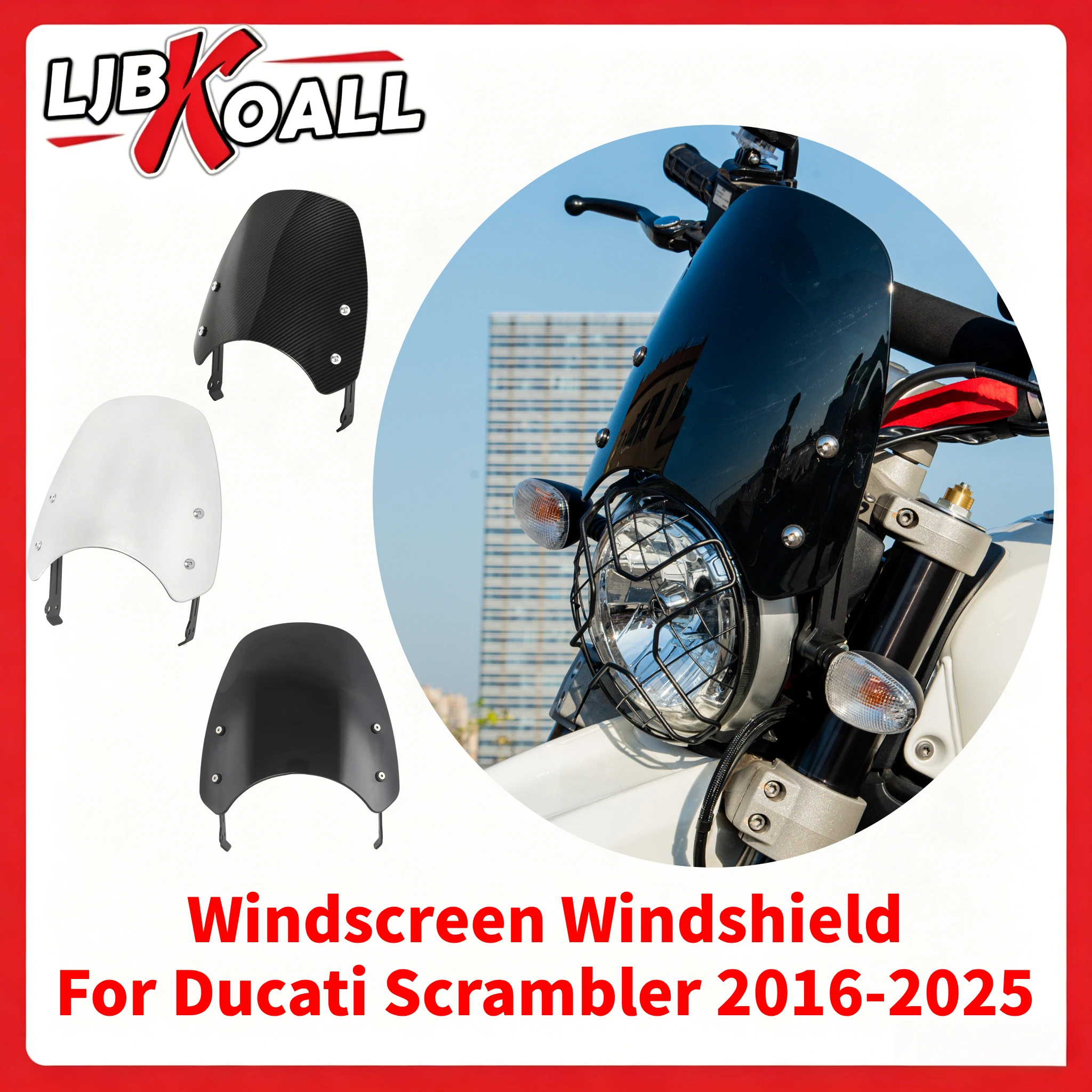 Parabrisas para Motocicleta Ducati Scrambler 2016-2025, Deflector de Viento Protector para Ducati Scrambler 2017 2018 2019 2020