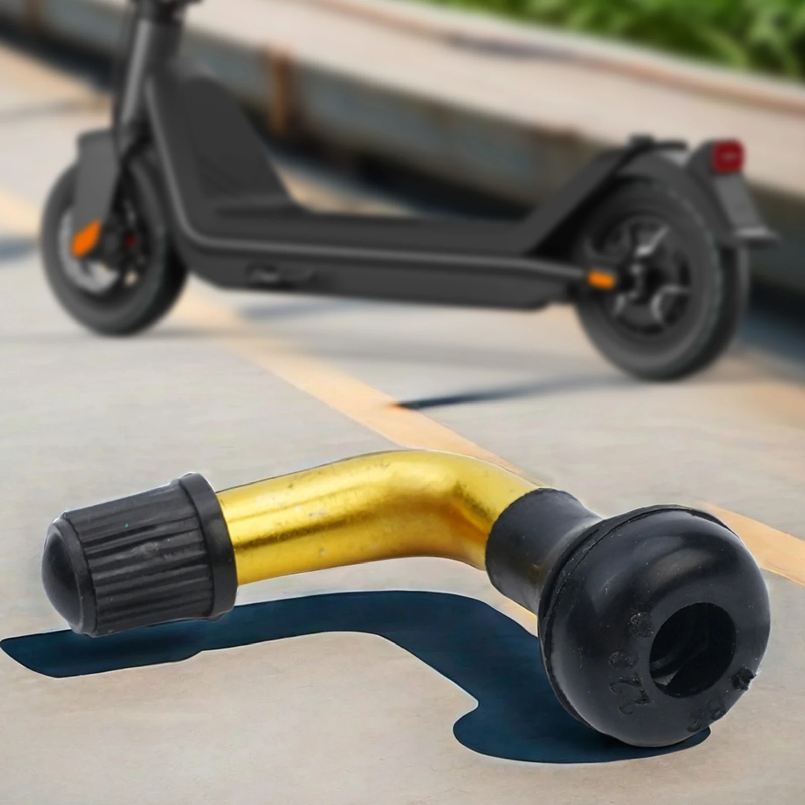 1pc Useful E-Scooter Inflatable Nozzle Inflatable Nozzle For 10 Inch Balance Car Electric Scooter Tubeless Tires Black Accessory