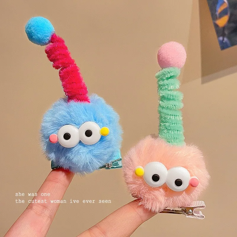 2024 Cute Cartoon Plush Funny Hairpins Children Girls Kid Bangs Hair Clips Pin Barrettes Accessories Hairclip Headwear Headdress