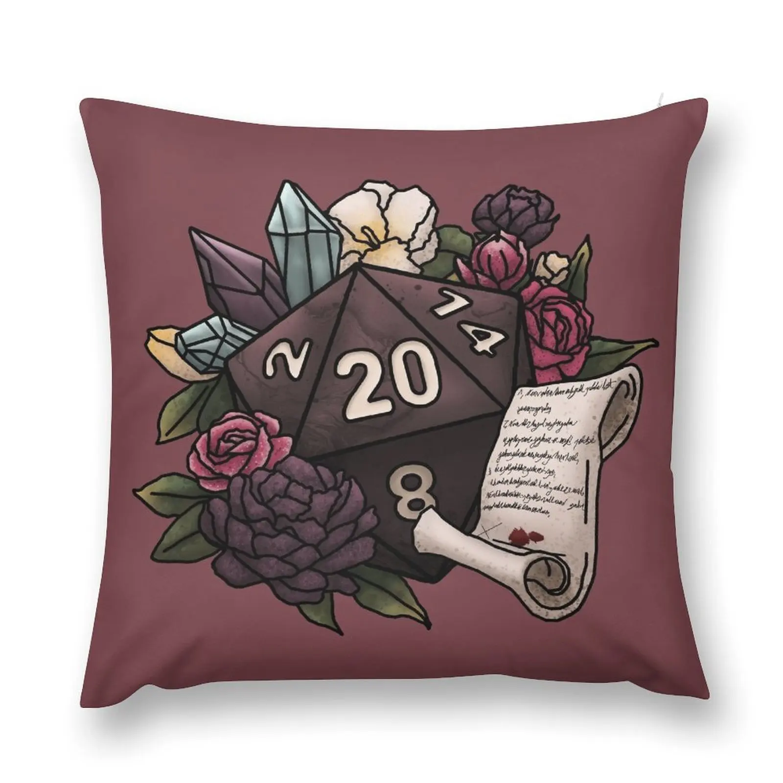 Warlock Class D20 - Tabletop Gaming Dice Throw Pillow Cushions covers for pillows pillow